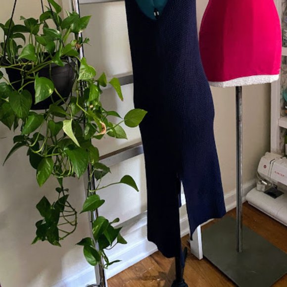 White House Black Market navy blue knit sleeveless turtleneck sweater Small - Picture 8 of 10